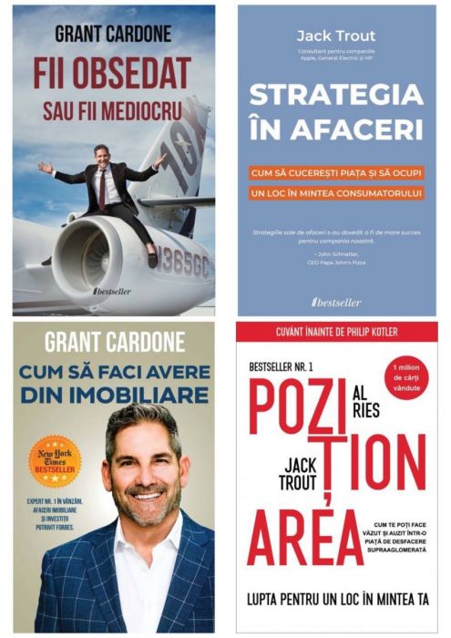  Setul Top 4 Cărți de Business și Dezvoltare Personală (+ Carte Cadou „Gândește ca un Campion”)