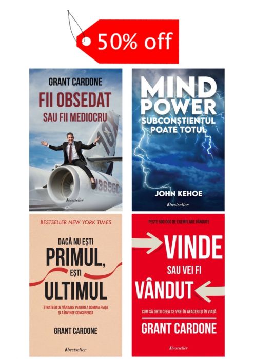 Setul Top 4 Cărți de Business și Dezvoltare Personală (+ Carte Surpriză Cadou)